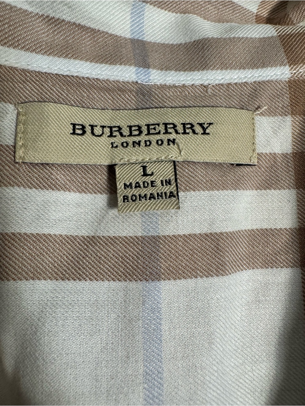 Burberry Beige Check Cotton Nightgown